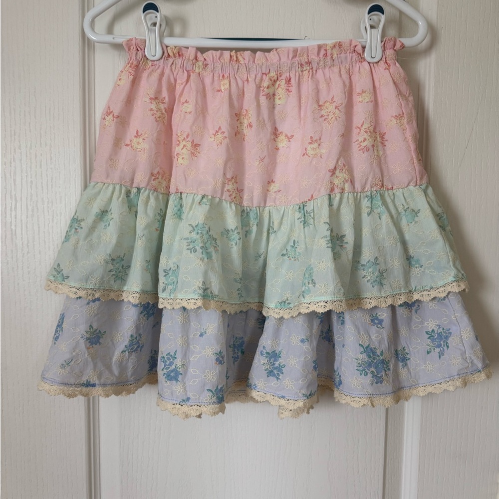 New with Tags Small Luminary Floral Tiered Cotton Skirt